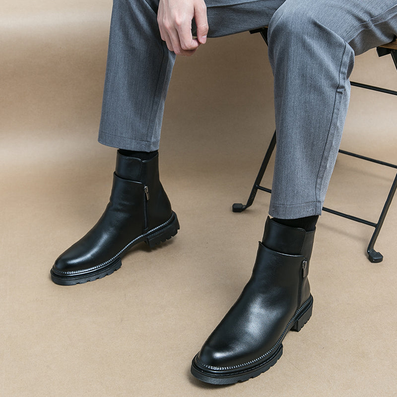 MARIO - Bottines en cuir Brillant pour Hommes - Made in Italy