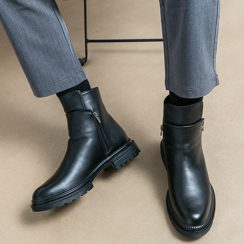 MARIO - Bottines en cuir Brillant pour Hommes - Made in Italy