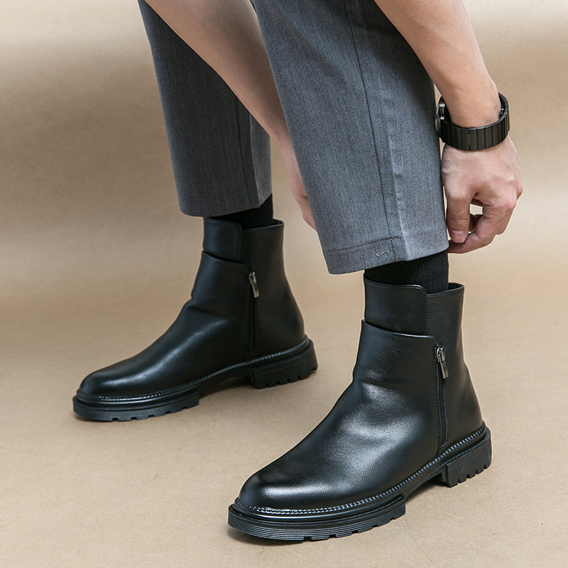 MARIO - Bottines en cuir Brillant pour Hommes - Made in Italy